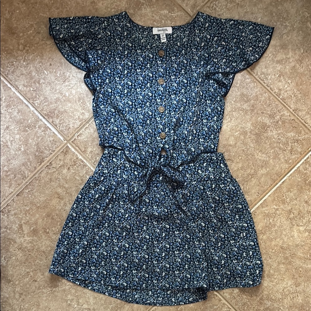 Blue Floral Button-Down Set